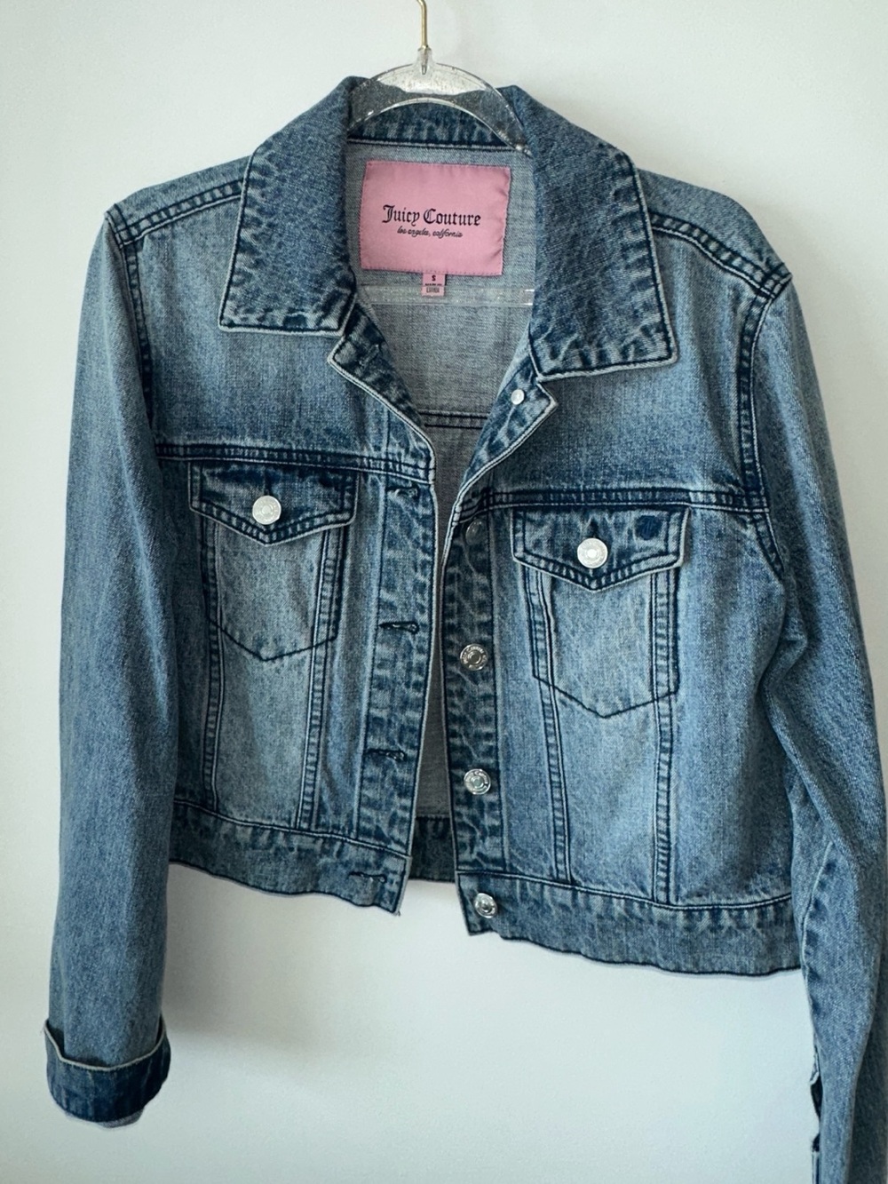Juicy Couture Women's Medium Wash Denim Jean Jacket - Blue